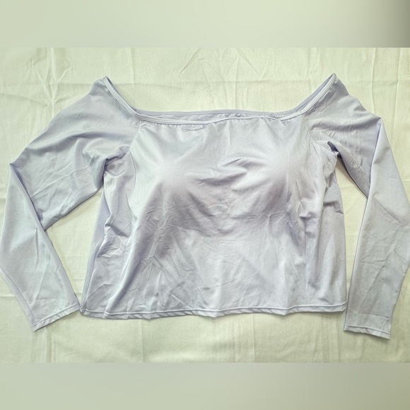 Klassy Network Lavender Off-Shoulder Blouse - Picture 1 of 5
